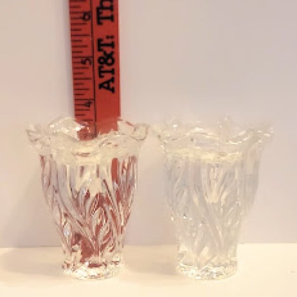 Set or 2 Mikasa Heavy Crustal Clear Glass Candle Holders 3.25" - Picture 4 of 4